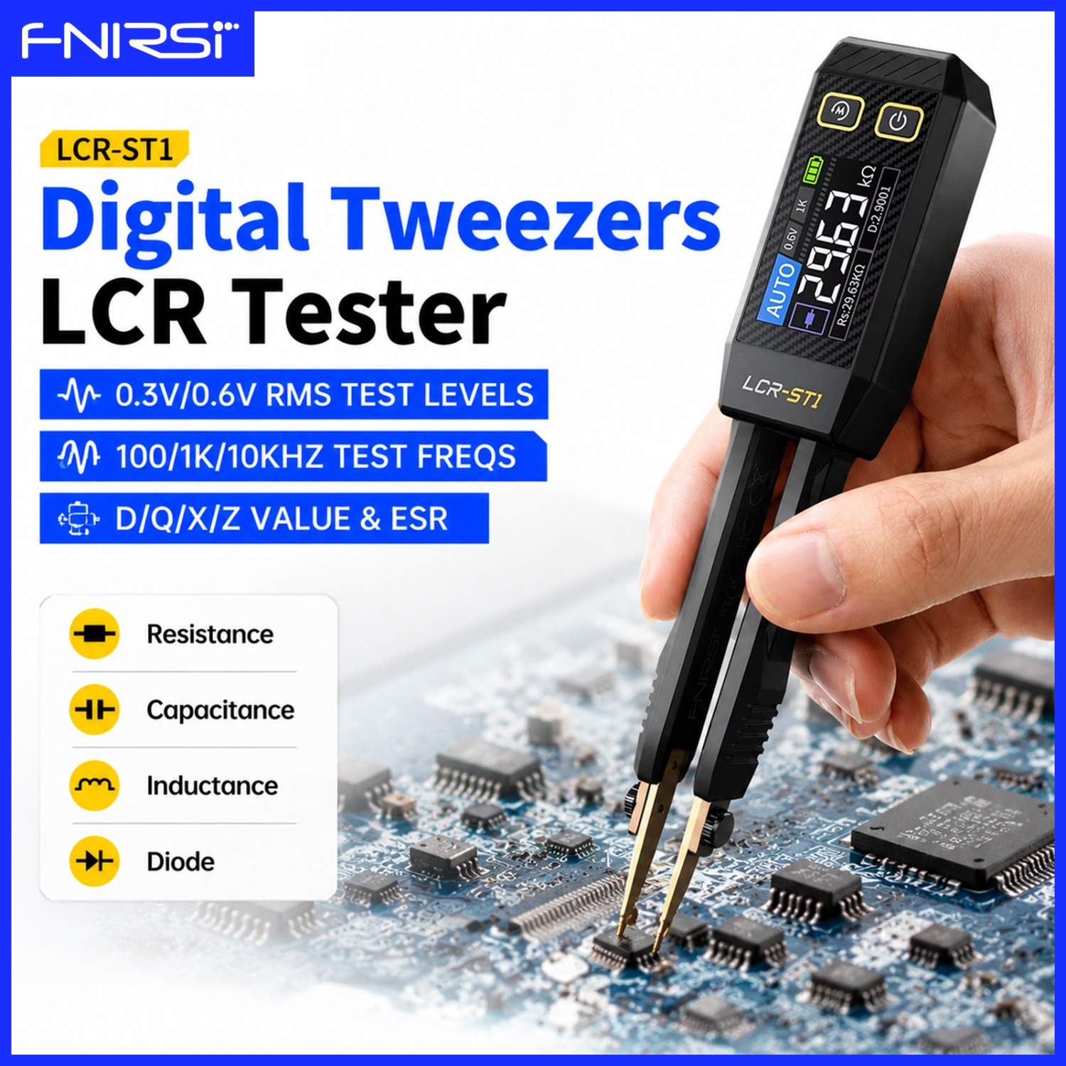FNIRSI LCR-ST1 Smart LCR Bridg - Smd Tweezer Set review and price